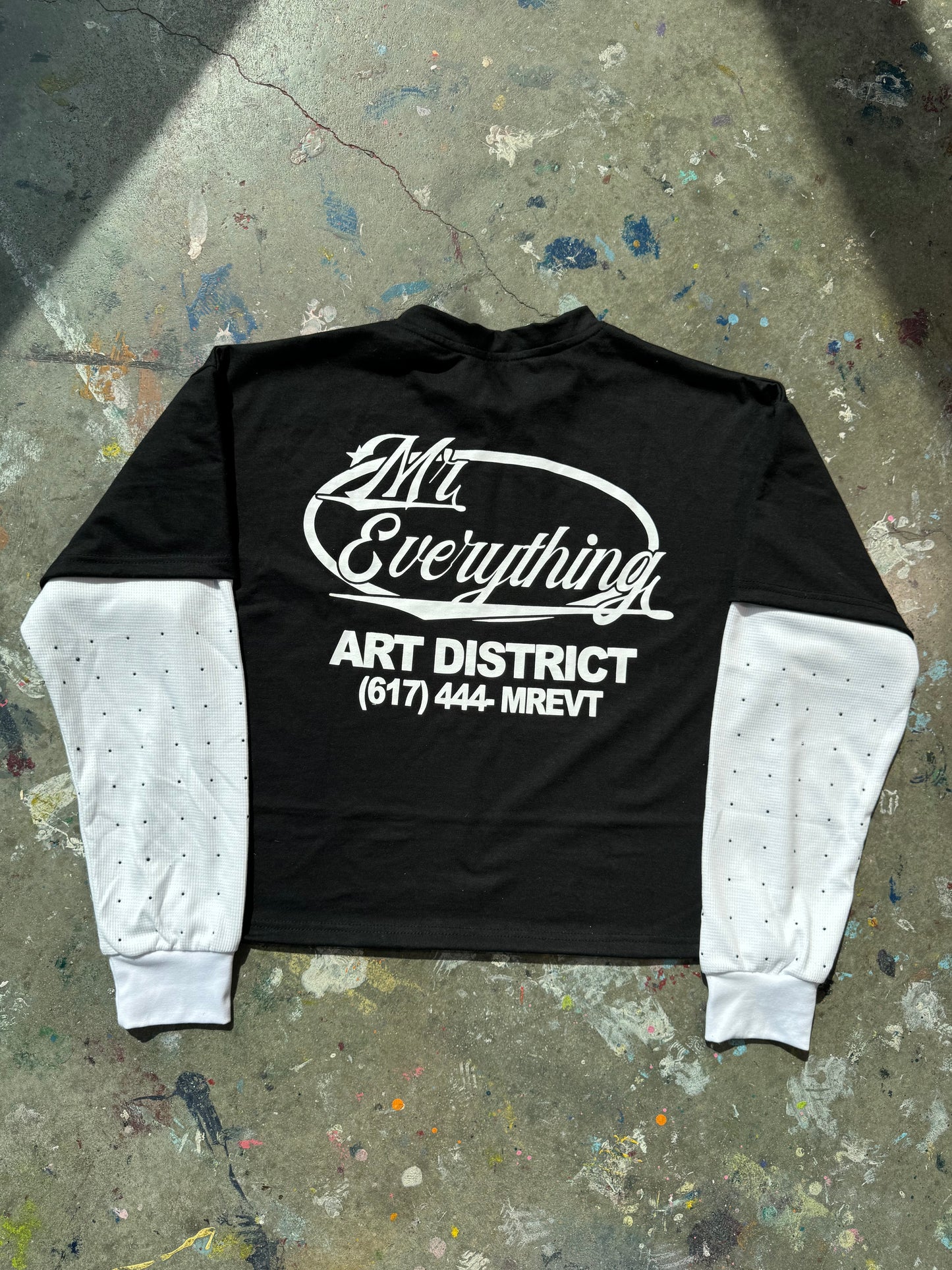 Black Thermal Sleeve Tee