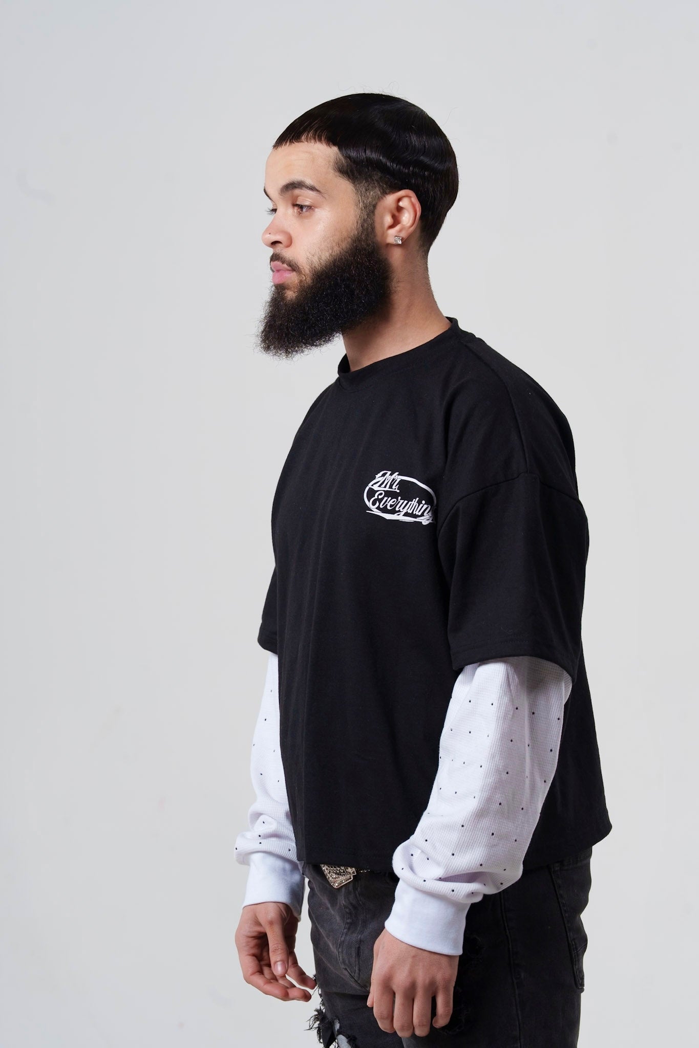 Black Thermal Sleeve Tee