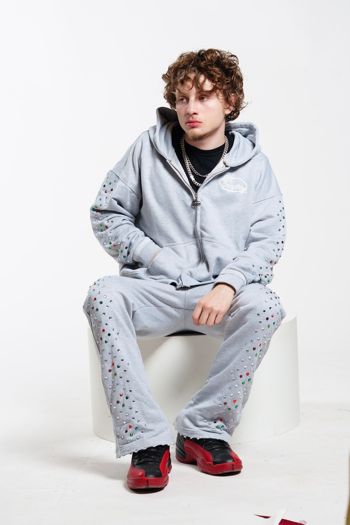 Grey Gemstone Hoodie