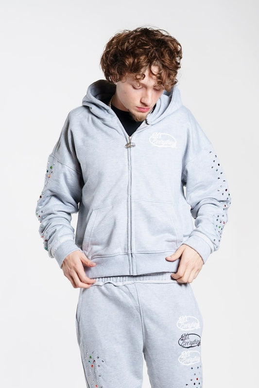 Grey Gemstone Hoodie