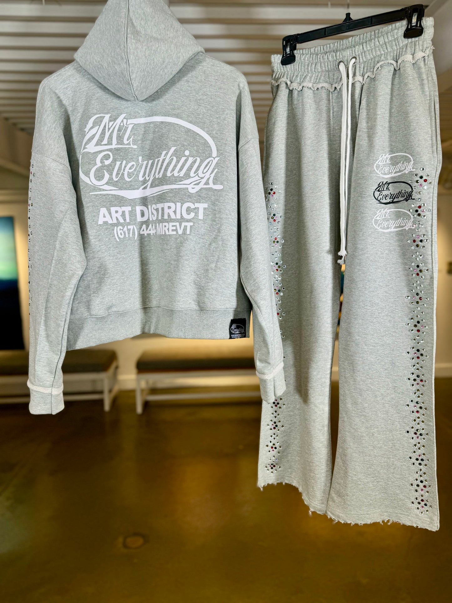 Grey Gemstone Sweatsuit